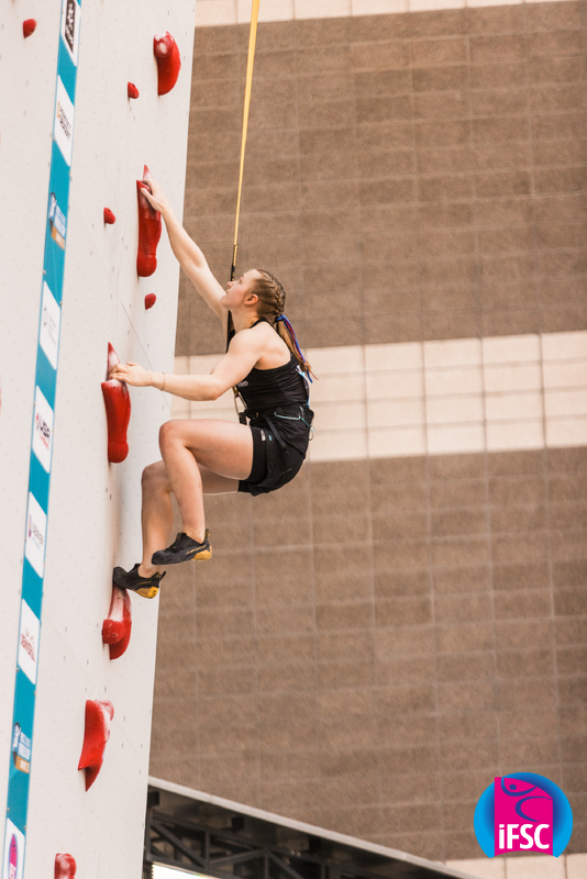 Madi Walsh climbing wall